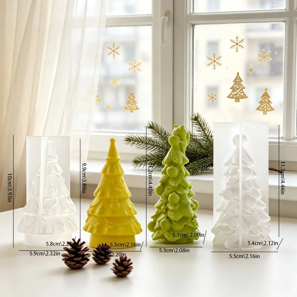 3D Christmas Tree Silicone Mold – DIY Candle & Plaster Craft
