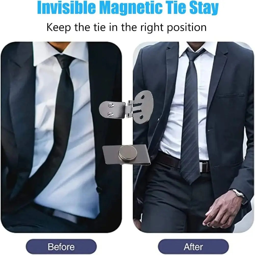 Magnetic Invisible Tie Stay Clips – Stainless Steel Hidden Clasp