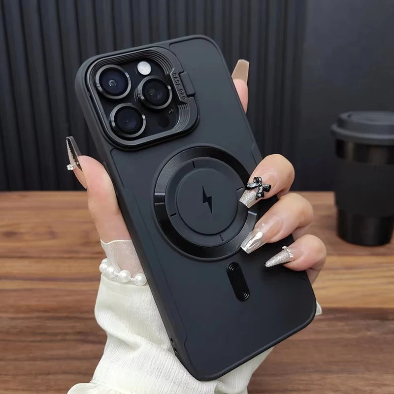 MagSafe iPhone Case Flip Lens Stand | Shockproof Bumper Cover