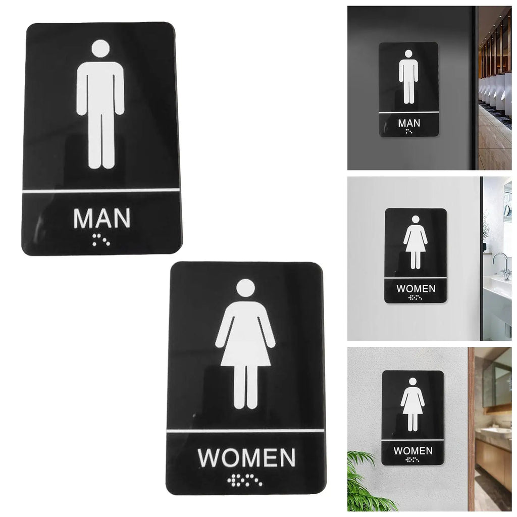 Self-Adhesive Acrylic Restroom Sign | Wall & Door Plaque