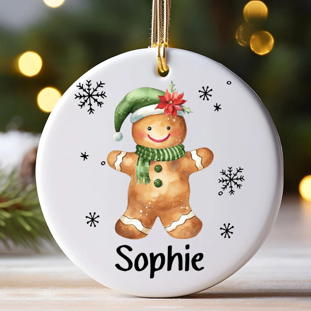 Personalized Ceramic Christmas Ornament – Custom Name Keepsake