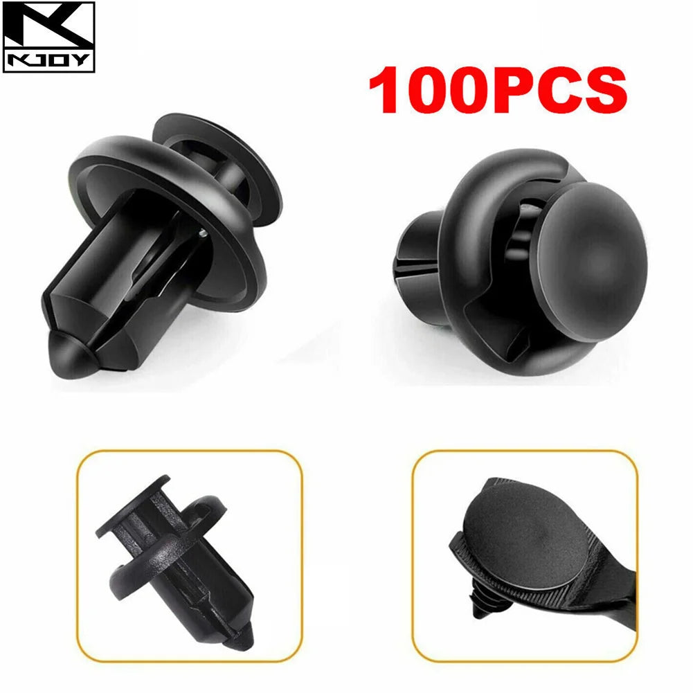 100-Pack 10mm Plastic Bumper Fender Retainer Clips – Universal