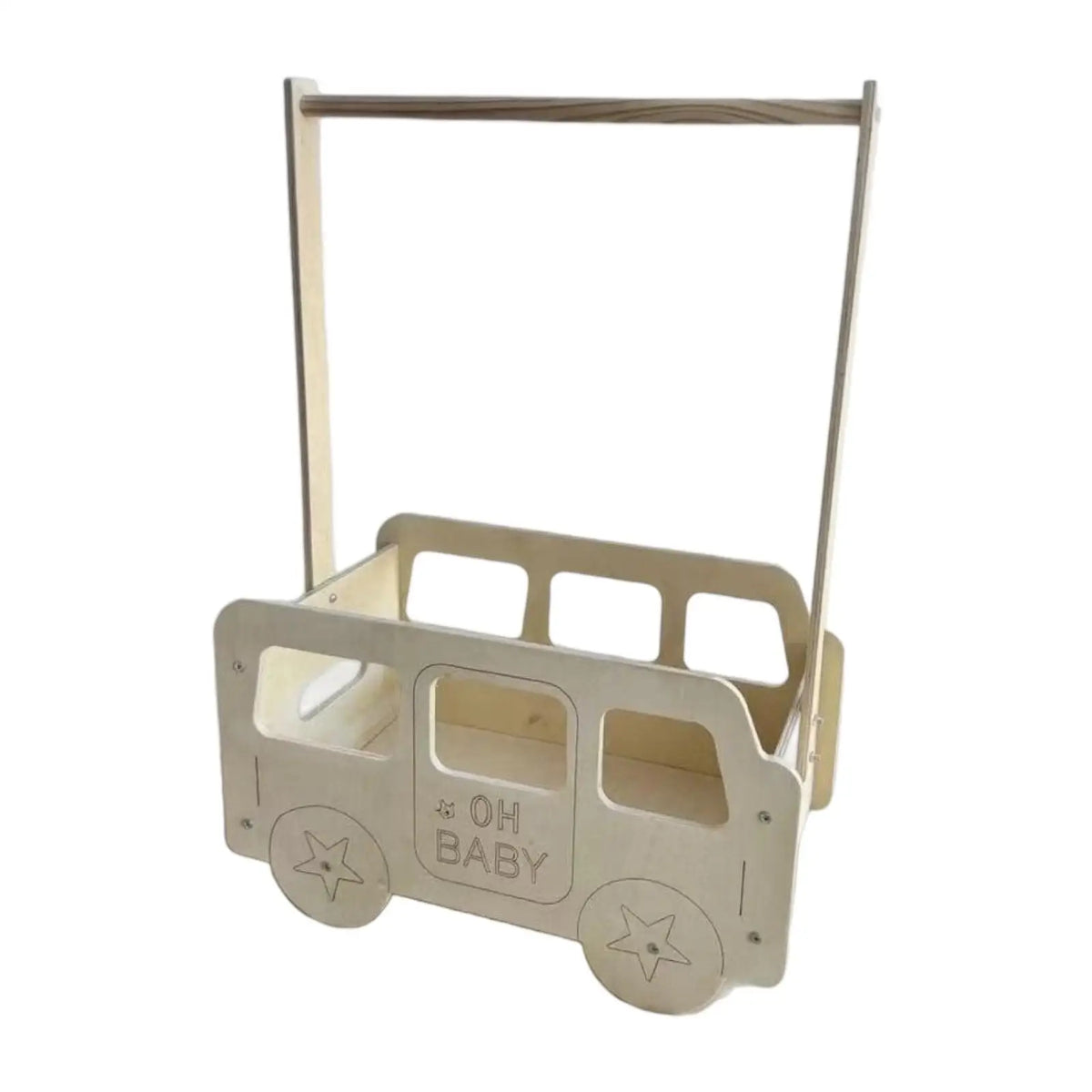 Wooden Pet Clothing Rack & Toy Storage Basket – Freestanding