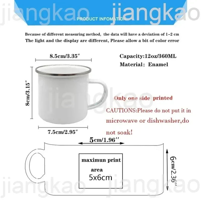 Personalized Heart Initial Enamel Mug | Custom Name Coffee Cup