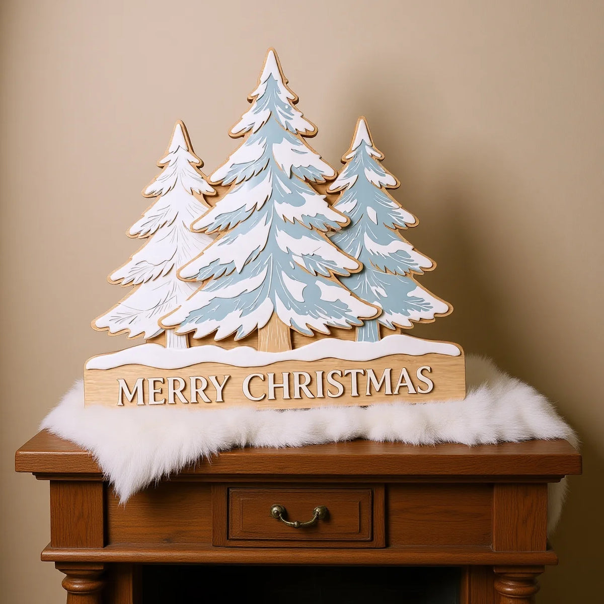 Wooden Christmas Tree Hanging Ornament | Holiday Wall Décor