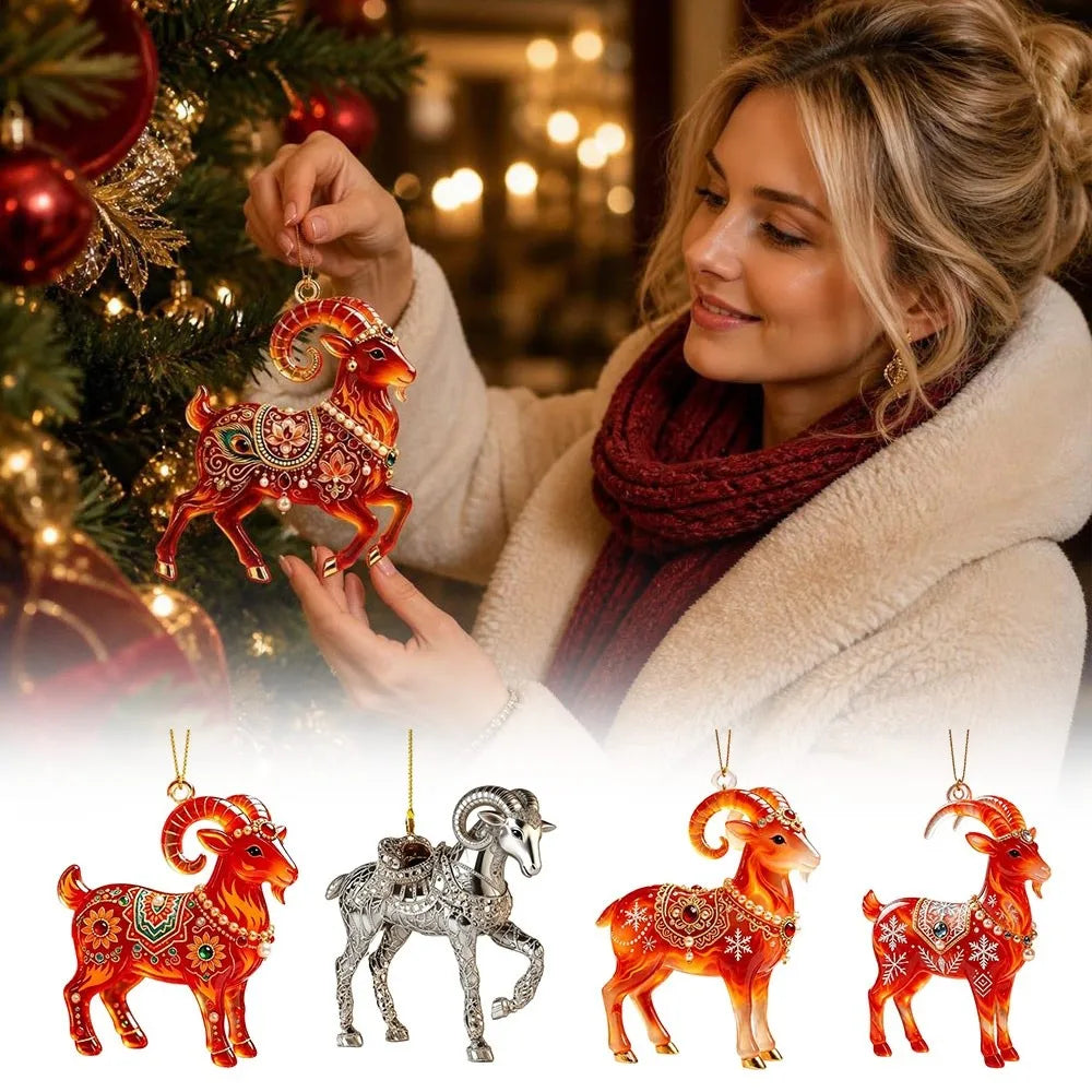 Rhinestone Acrylic Goat Hanging Ornament | Zodiac Décor