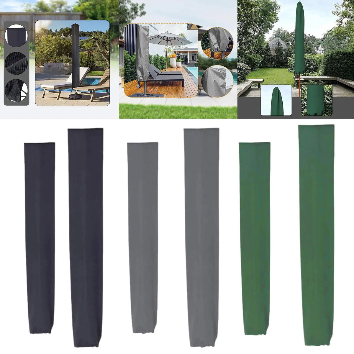600D Oxford Patio Umbrella Cover – Waterproof & Windproof