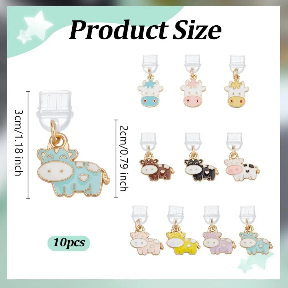 10-Pack USB-C Dust Plug Charms – Alloy Enamel Cow Port Caps