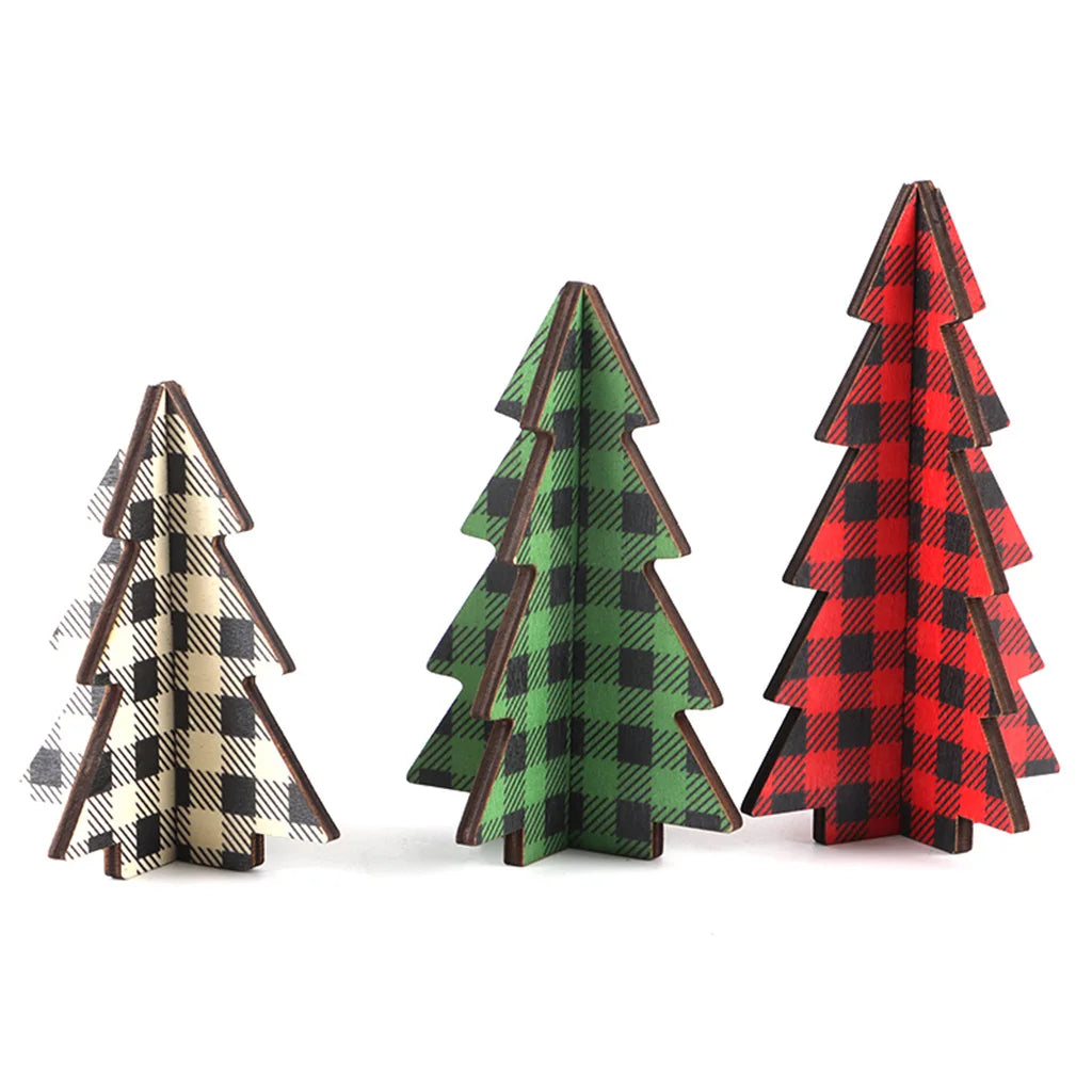 3-Piece 3D Wooden Christmas Tree Decorations | Holiday Crafts