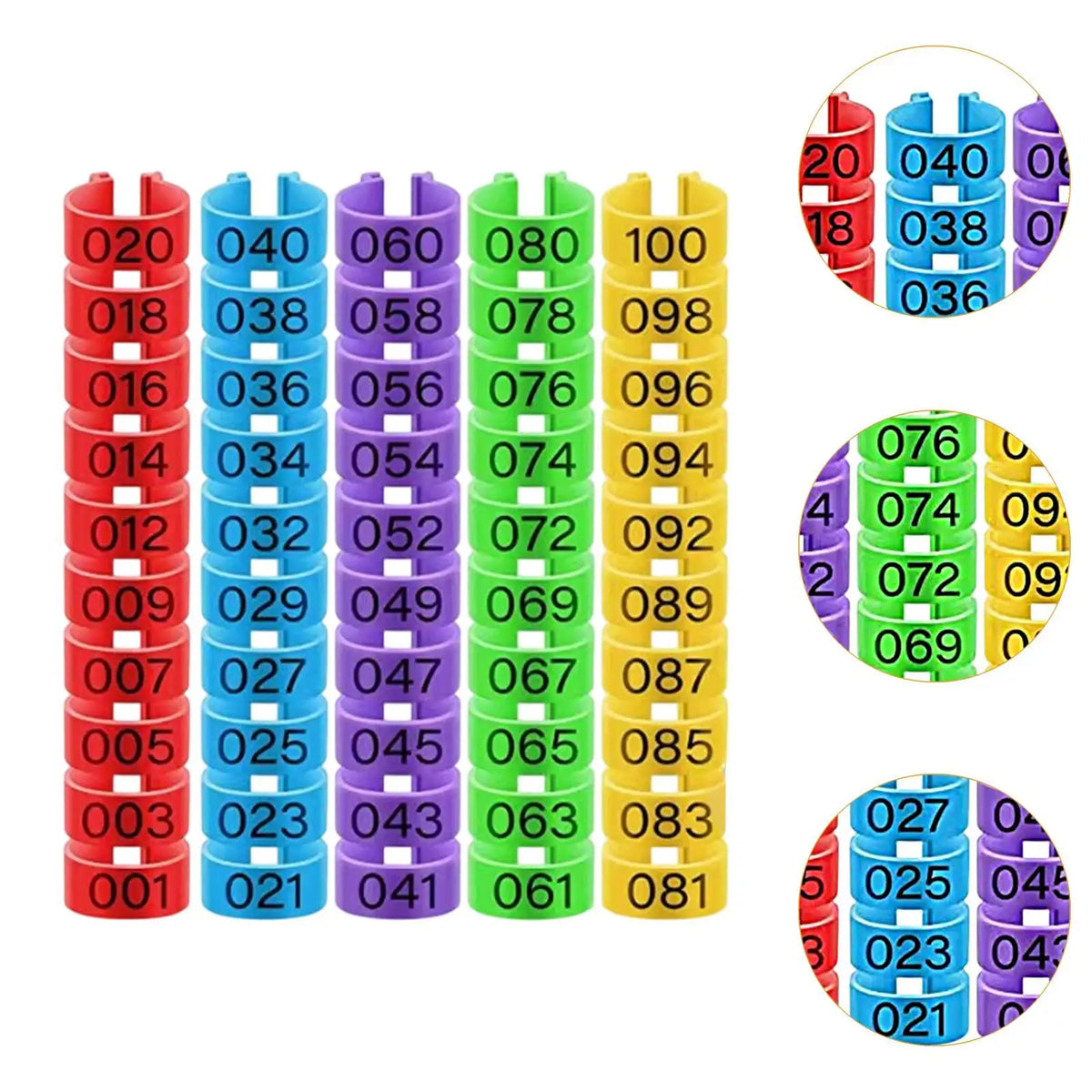 100-Pack Numbered Poultry Leg Bands – Clip-On Foot Rings