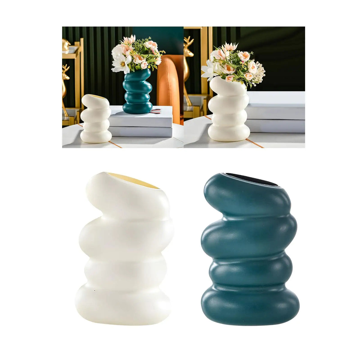 Minimalist Spiral Vase – Modern Plastic Flower Vase Décor