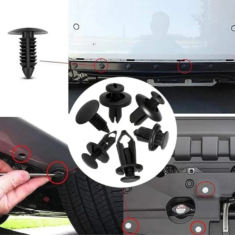 190-Piece Car Trim Fastener Set – 6 Sizes ABS Push Rivets