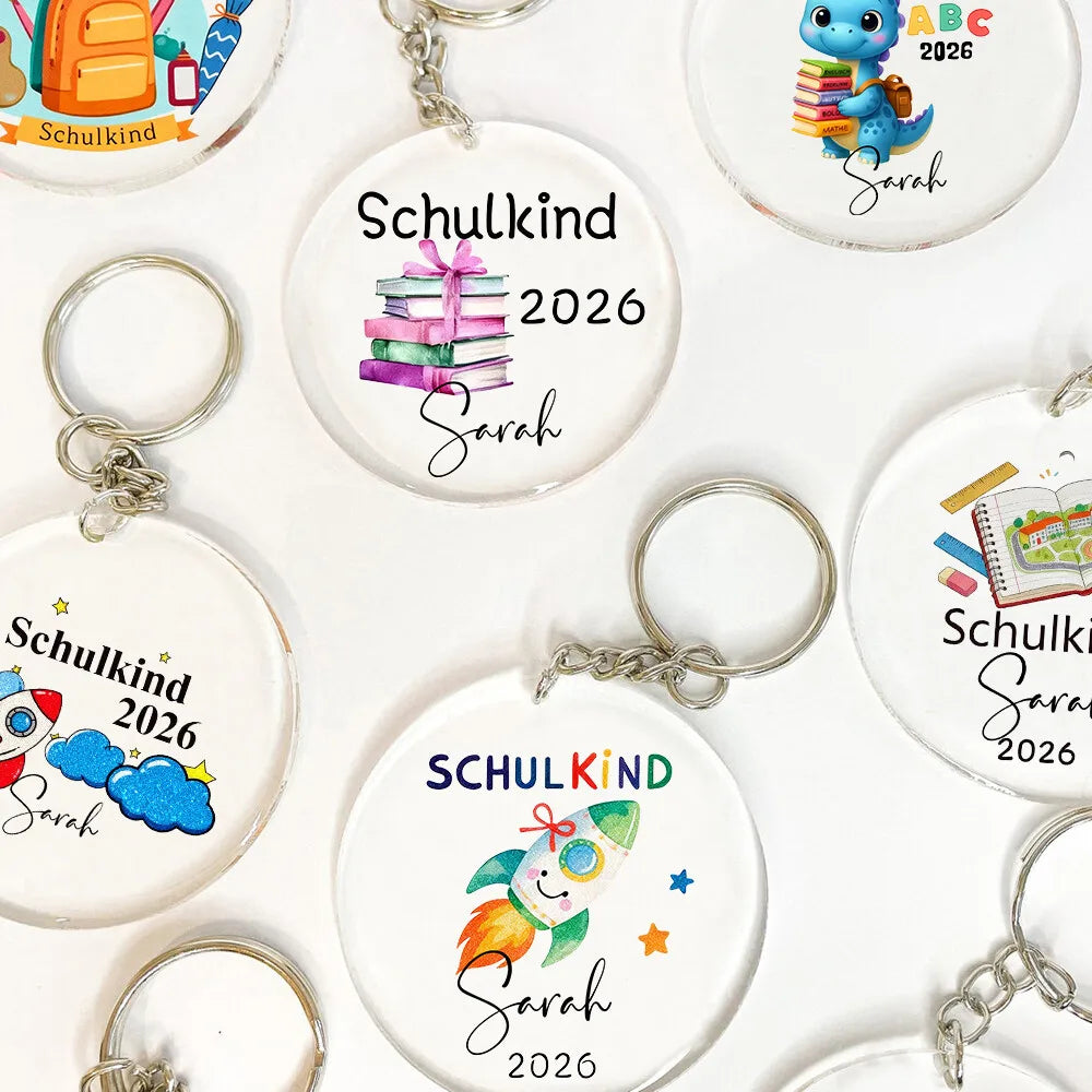 Personalized Schulkind 2026 Acrylic Keychain Bag Tag Custom Name