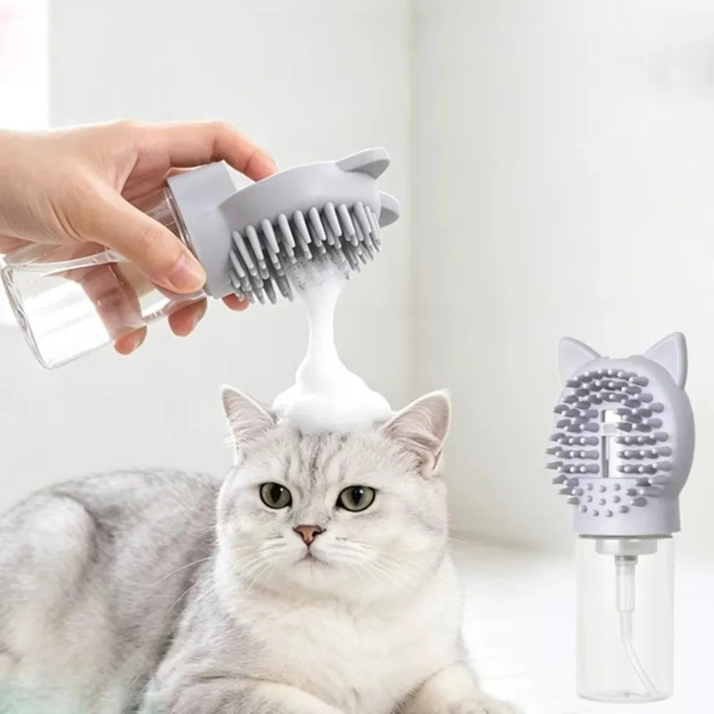 TPE Pet Bath Brush – Foaming Massage & Soap Dispenser