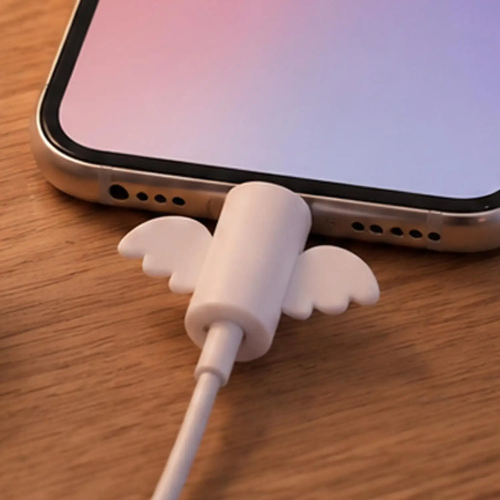 Silicone Wing Cable Protector for iPhone – Bat & Angel Style