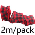 Christmas Plaid Linen Lace Ribbon 50mm 2M | Wreath & Gift Trim
