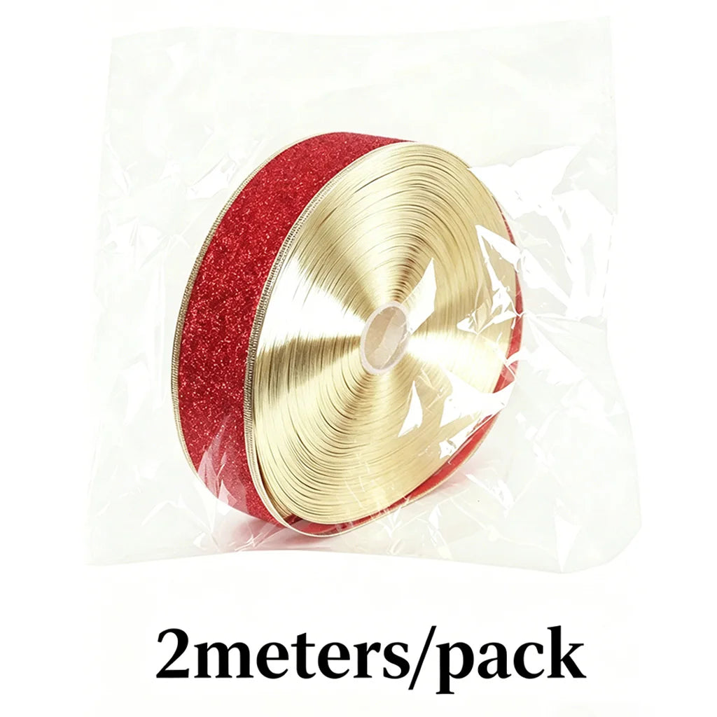 Shiny Gold Organza Ribbon 5cm x 2M – Gift & Holiday Crafts