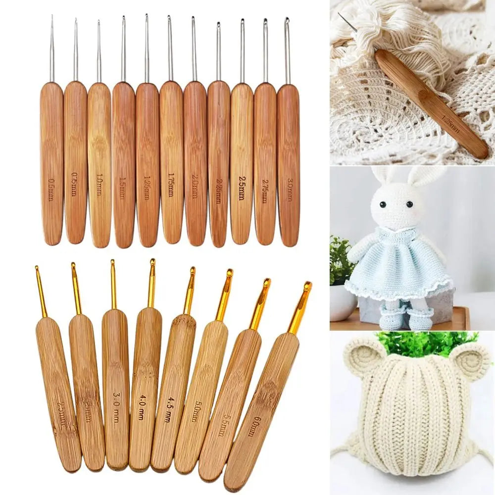 17-Size Bamboo Steel Crochet Hook Set – Lace & Fine Yarn