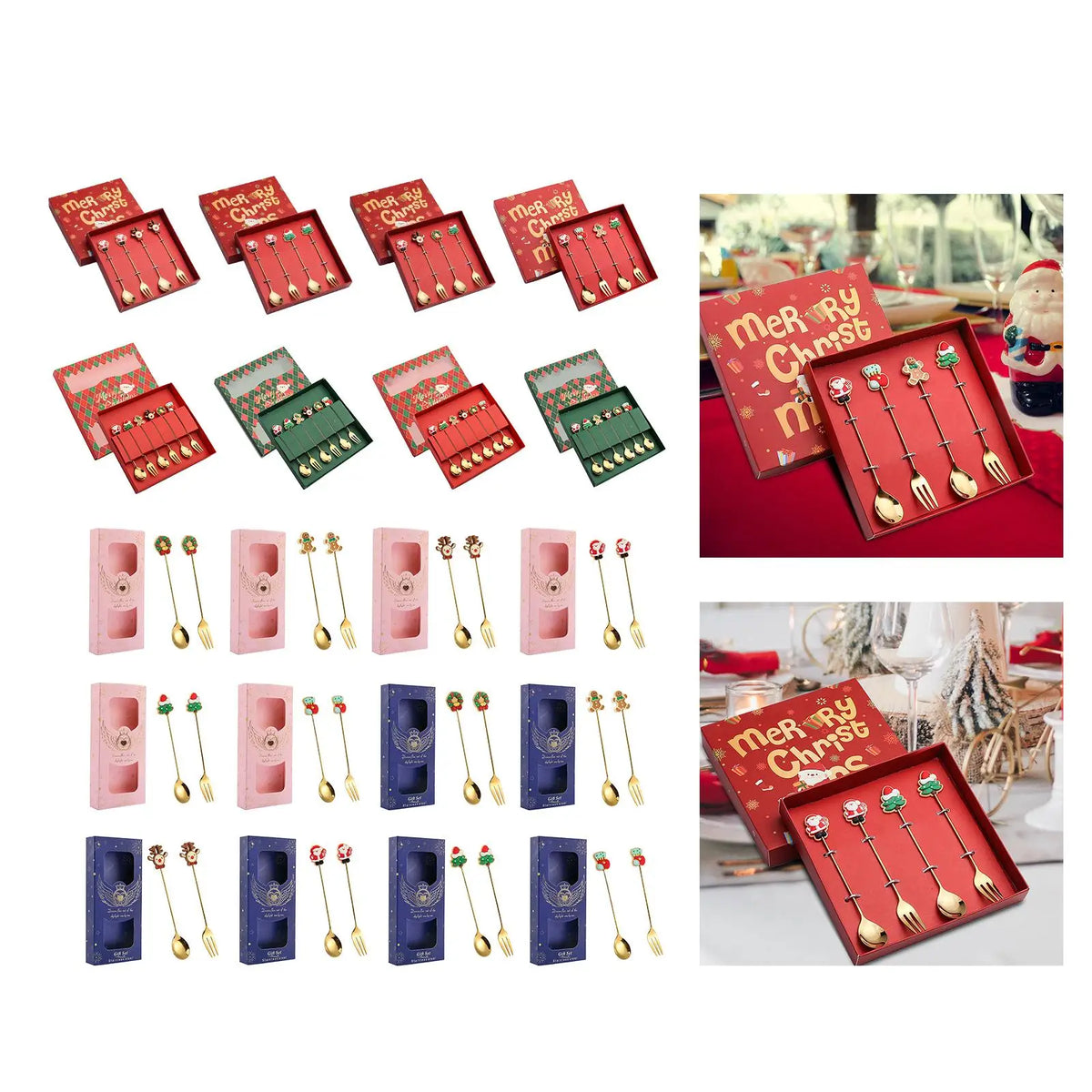Santa Christmas Stainless Steel Cutlery Set – Spoons & Forks