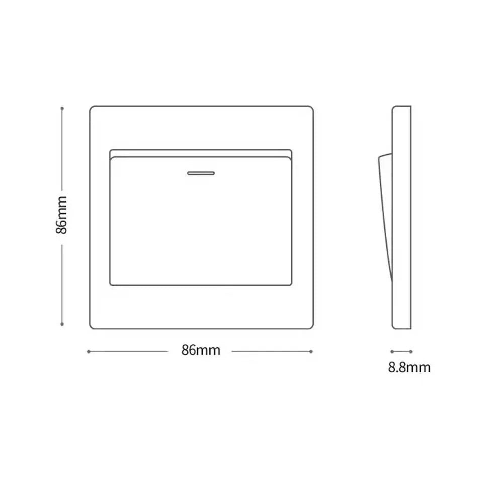 1-Way Wall Light Switch with Fluorescent Indicator 10A 250V
