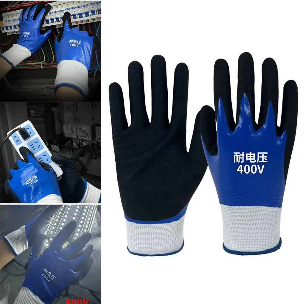 400V Insulating Rubber Electrician Gloves | Industrial Safety