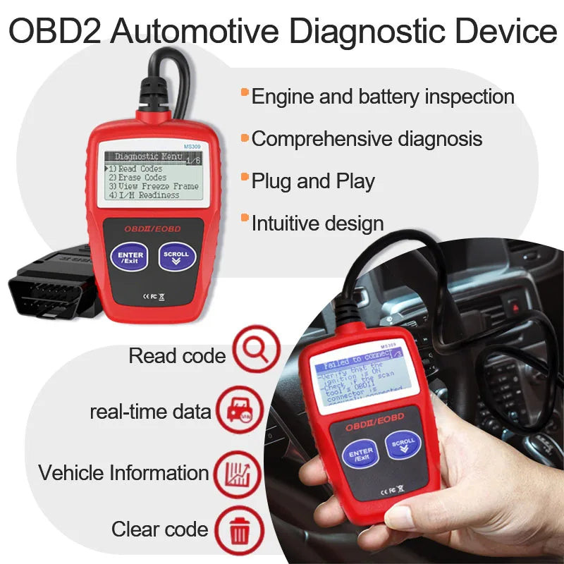 OBD2 Diagnostic Scanner – Multilingual Car Code Reader