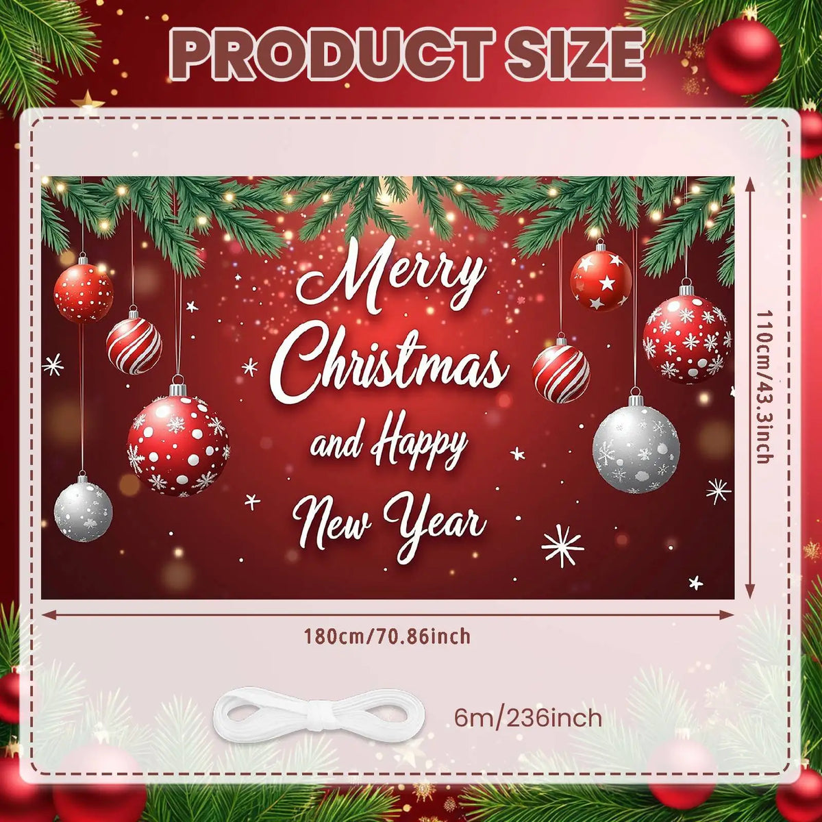 Holiday Banner Decoration – Christmas & New Year Hanging Decor