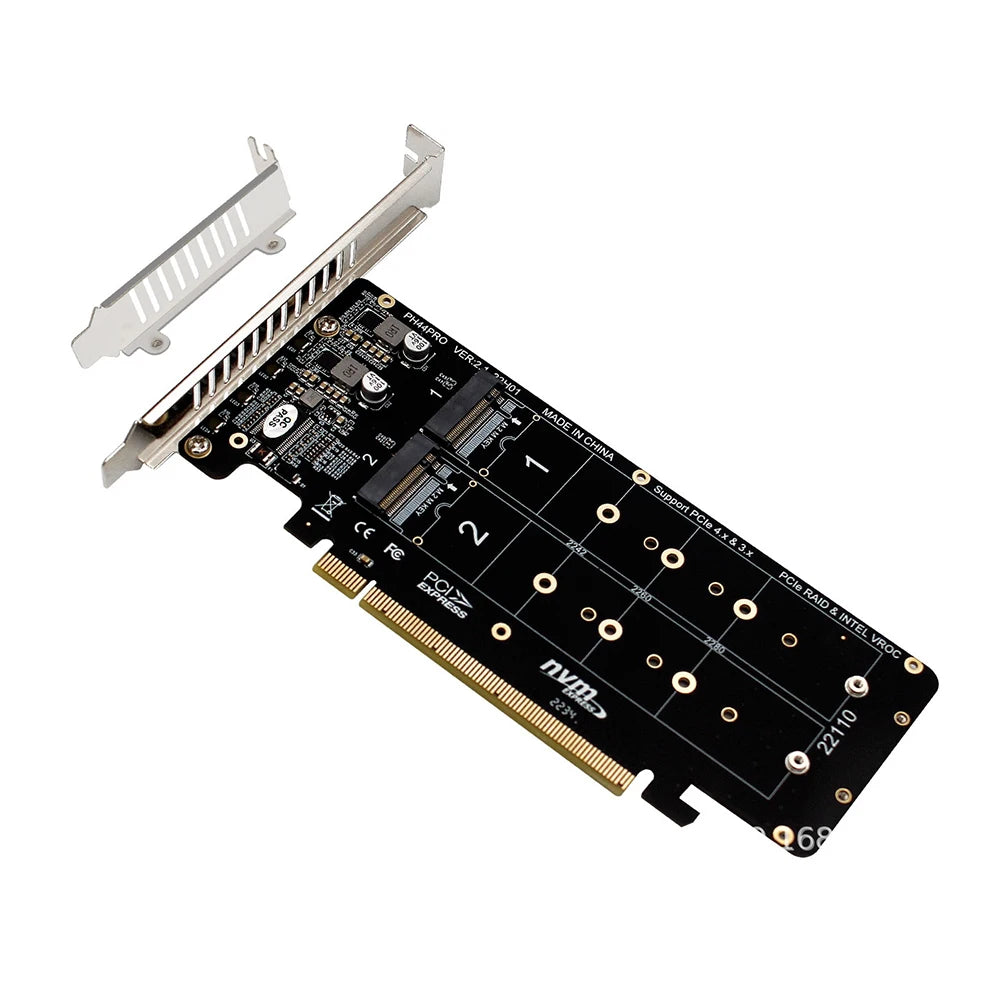 PCIe X16 to M.2 NVMe Converter – 4-Slot RAID Expansion Card