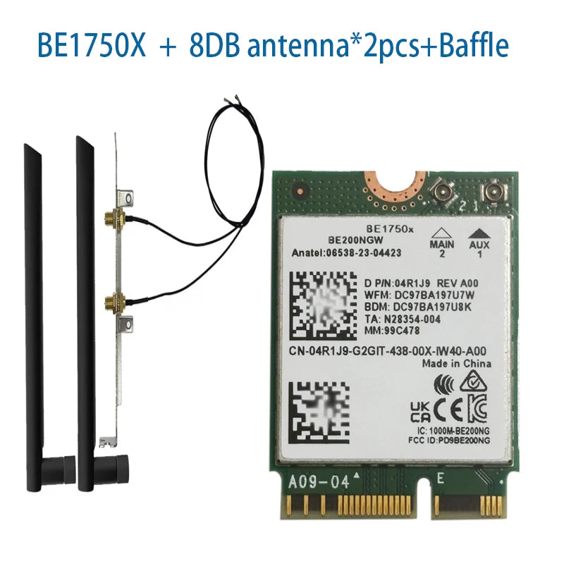 WDXUN BE1750X Wi-Fi 7 Tri-Band M.2 Card 5.8Gbps BT5.4