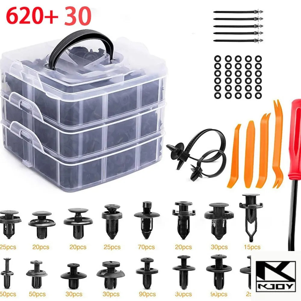 kkjoy 415/620PCS Car Fastener Clip Kit – Bumper & Trim Retainers