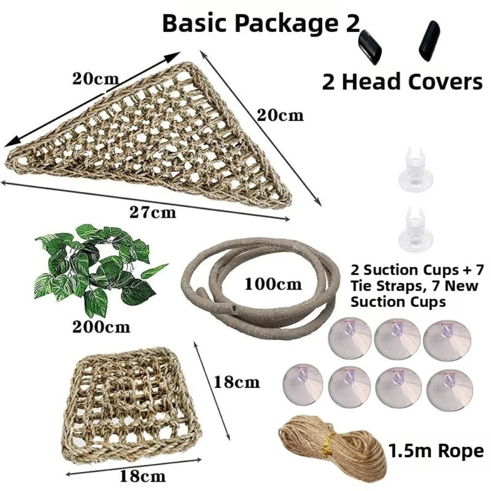 Rattan Reptile Vine Set with Suction Cups | Terrarium Decor