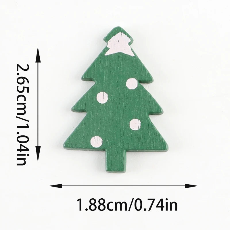 50-Piece Christmas Wooden DIY Patches – Festive Holiday Crafts