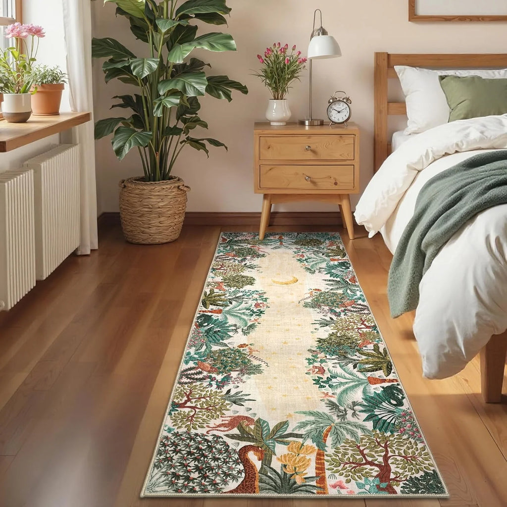 Jungle Tiger Print Runner Rug – Anti-Slip Polyester Mat