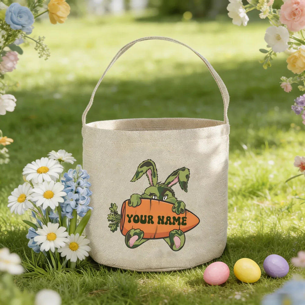 Personalized Kids Easter Bunny Bag – Custom Name Gift Basket