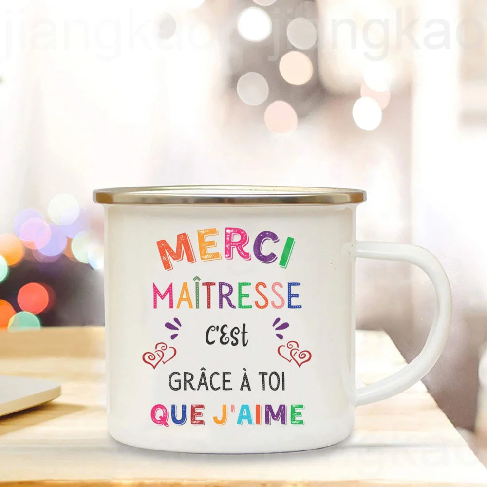 Thank You Teacher Enamel Mug – Teacher's Day Gift Cup