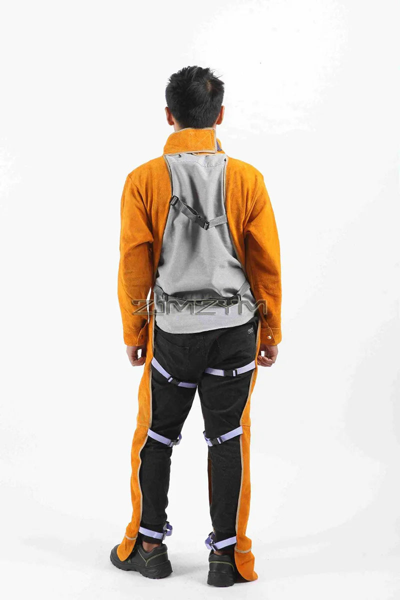 Cowhide Leather Welding Suit – Flame-Resistant Safety Uniform