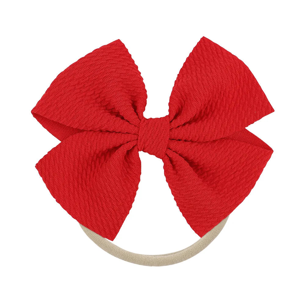 12-Pack Grosgrain Ribbon Hair Bows – Elastic Ponytail Holders