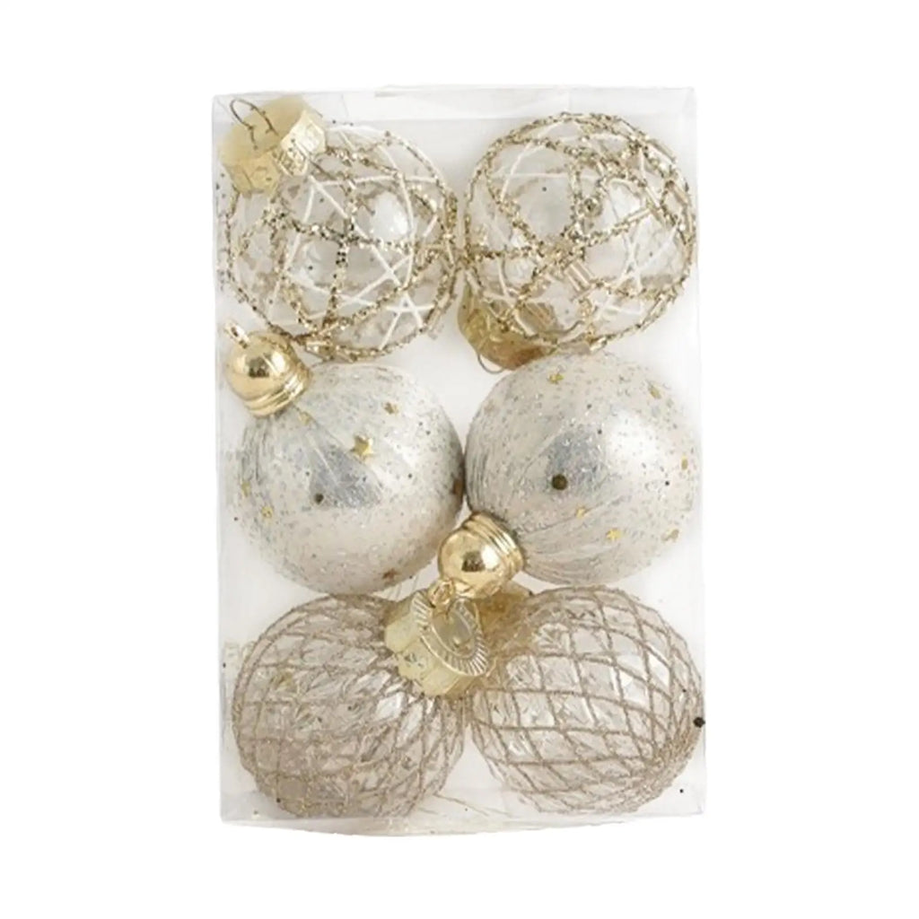 Shatterproof Christmas Ball Ornaments Set of 6 – 6cm Glitter