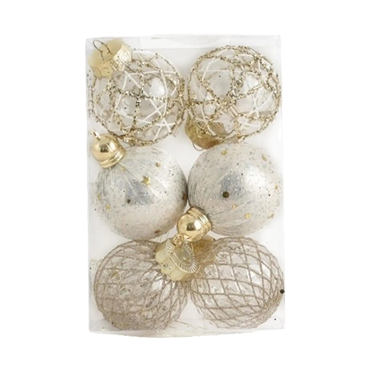 Shatterproof Christmas Ball Ornaments Set of 6 – 6cm Glitter