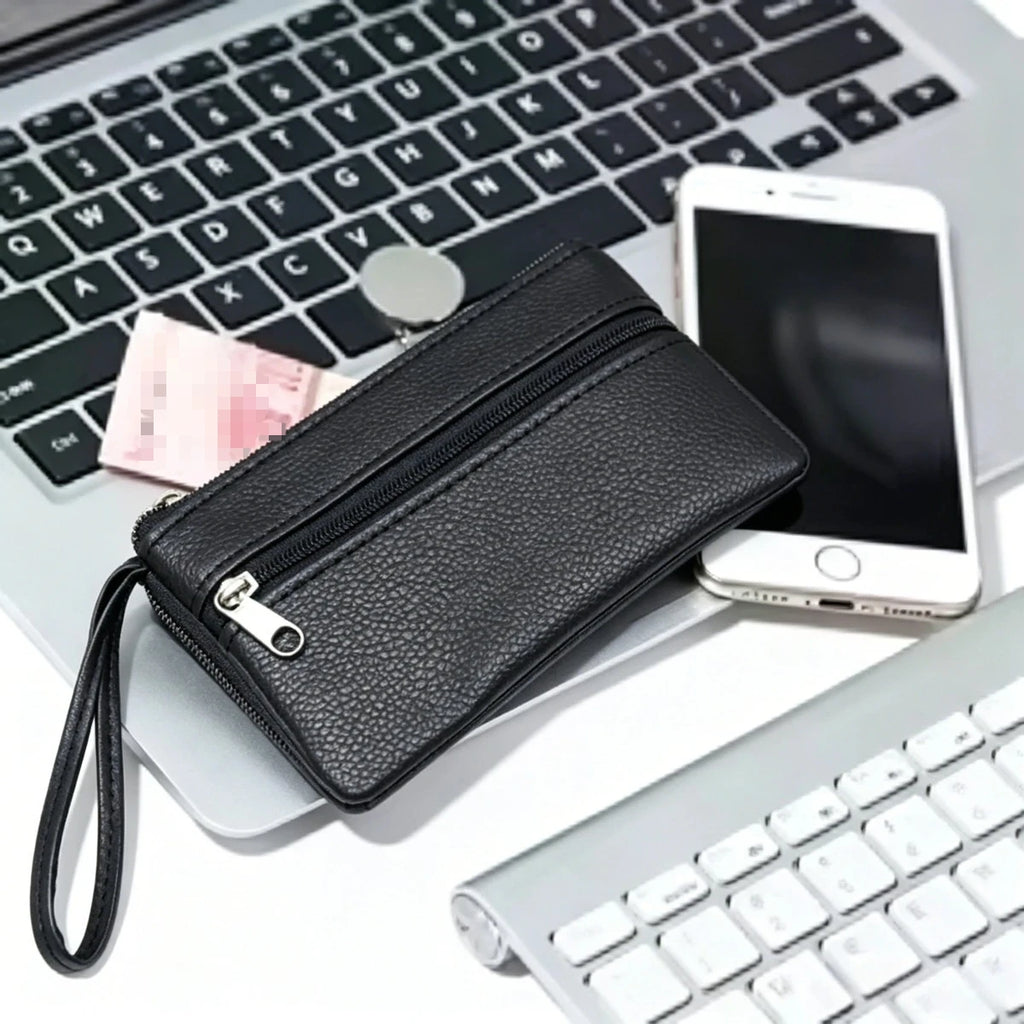 Mini Zipper Coin Purse PU Leather Key Holder Wallet