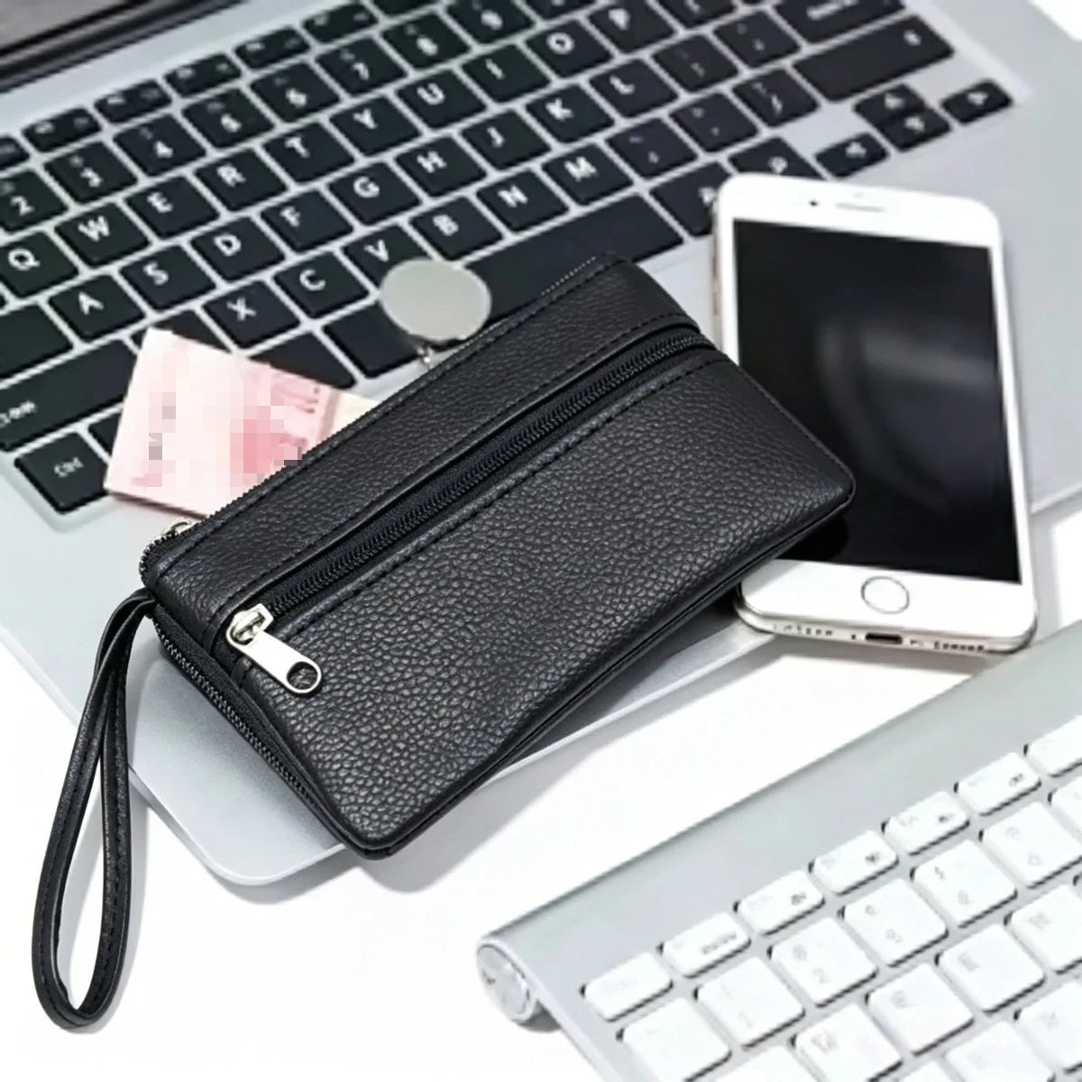 Mini Zipper Coin Purse PU Leather Key Holder Wallet