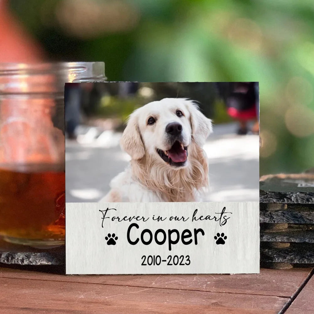 Personalized Pet Memorial Garden Stone with Custom Photo