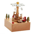 Christmas Wooden Hand Crank Music Box – Carousel Gift