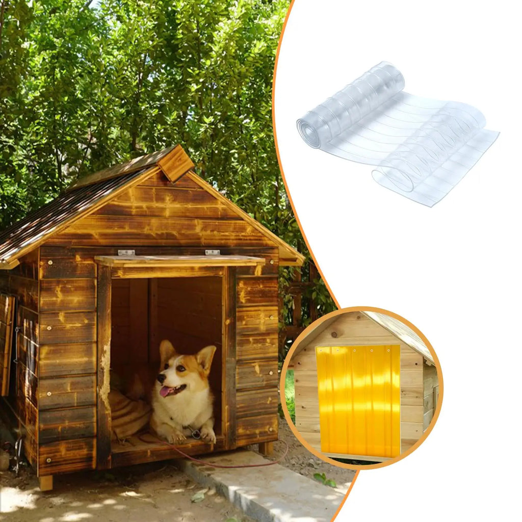 Transparent PVC Dog Door Flap – Weatherproof DIY Pet Curtain