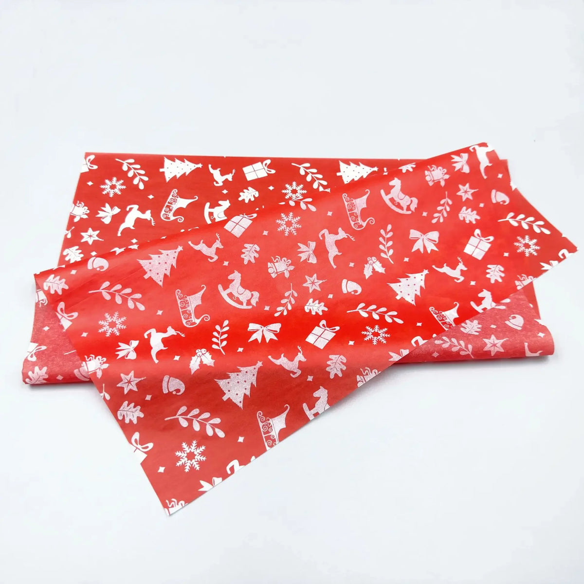 20-Sheet Christmas Tissue Paper – Santa, Elk & Tree Patterns