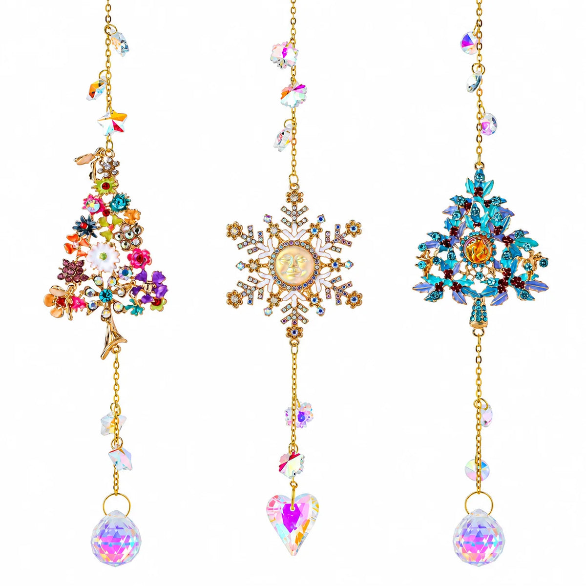 Crystal Christmas Tree Suncatcher – Rainbow Prism Ornament