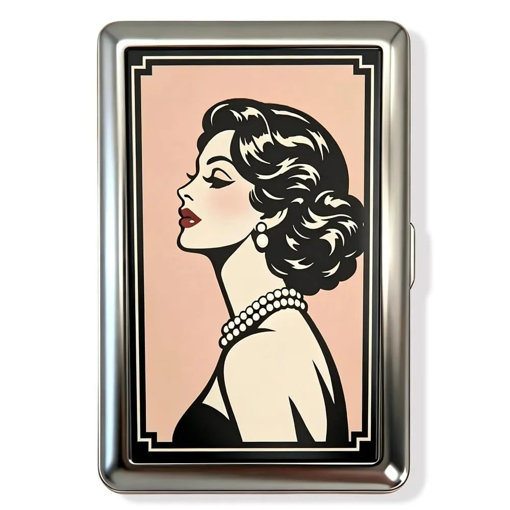 Vintage Metal Card Case – Flip-Open Compact Pocket Holder