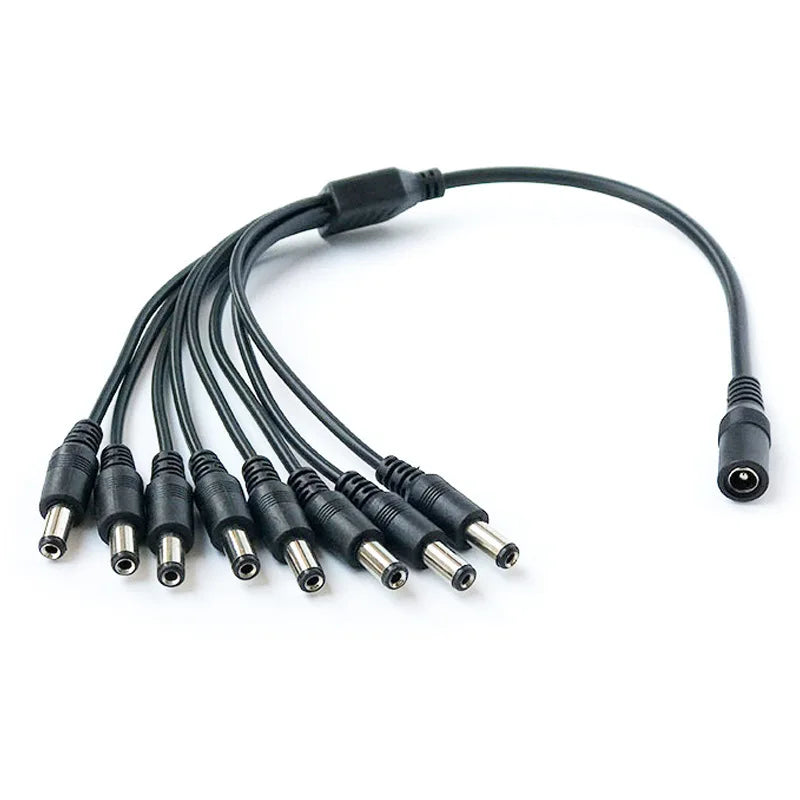DC Power Splitter 5.5x2.1mm – 1 to 2/4/8 Out Cable Adapter