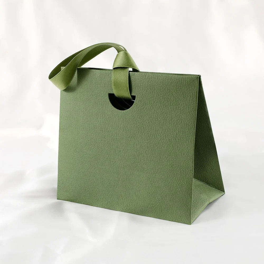 Jewelry Gift Paper Tote Bag with Ribbon | Elegant Packaging