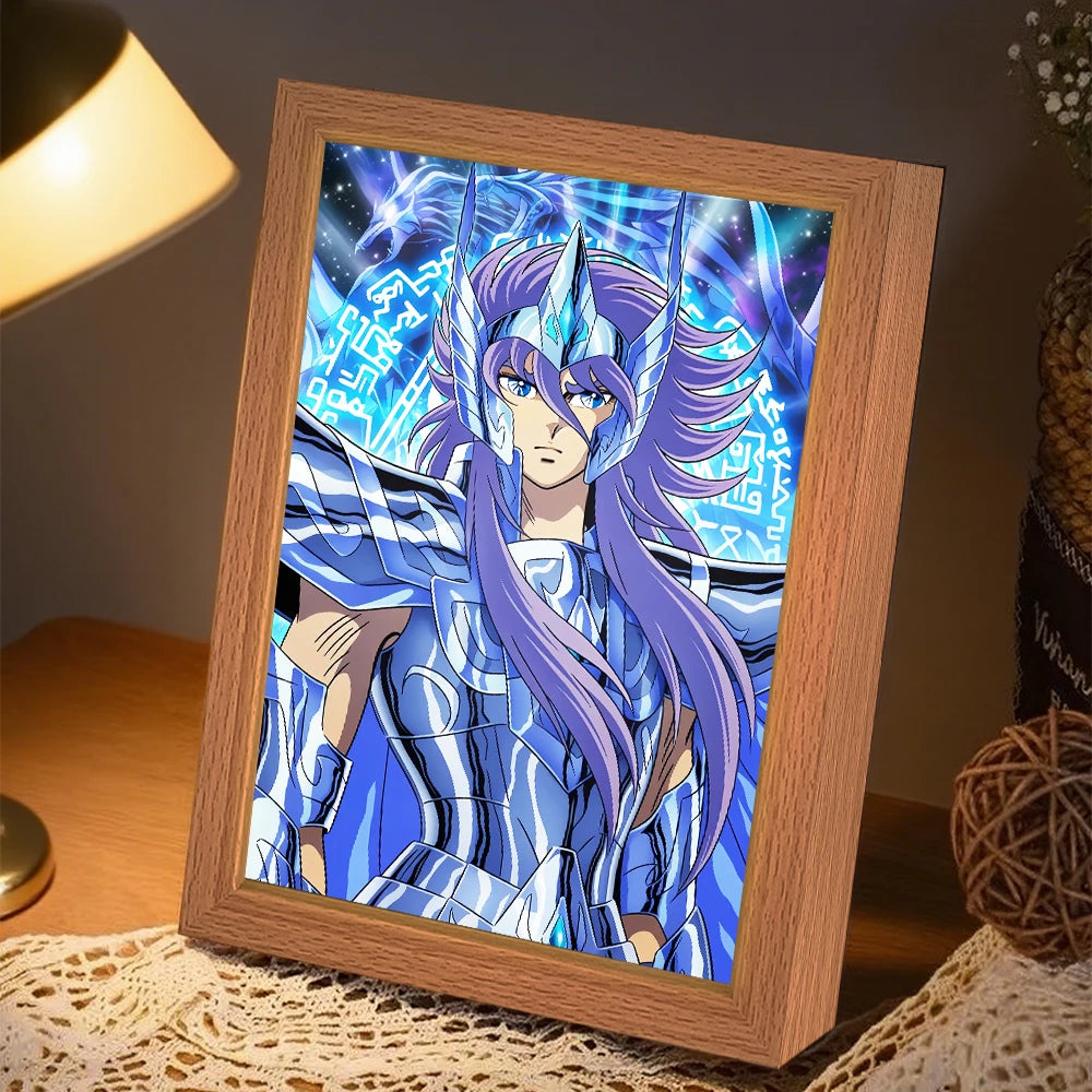 Saint Seiya Anime LED Light Painting | Bedroom Decor Gift
